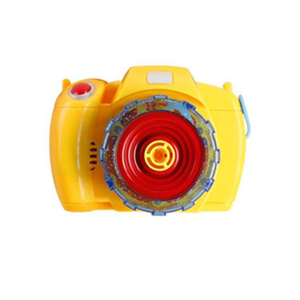 Netto Rode Camera Bubble Machine Speelgoed Jongen Meisje Lichte Muziek Elektrische Kinderen Blazen Bubble Outdoor Vierkante Speelgoed: yellow