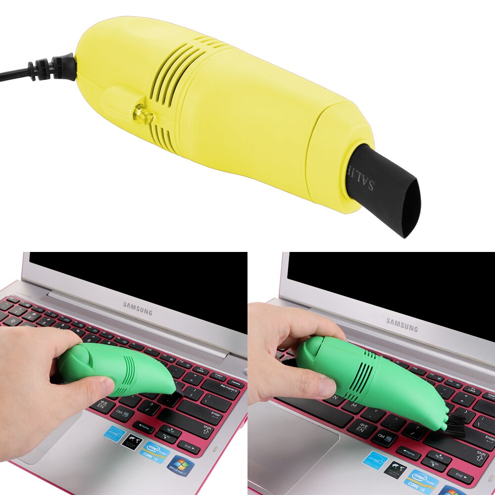 Car Vacuum Cleaner Car Mini Vacuum Cleaner For Keyboard Digital Cameras Computer Keyboards Screens USB Plug And Play Convenient: yellow