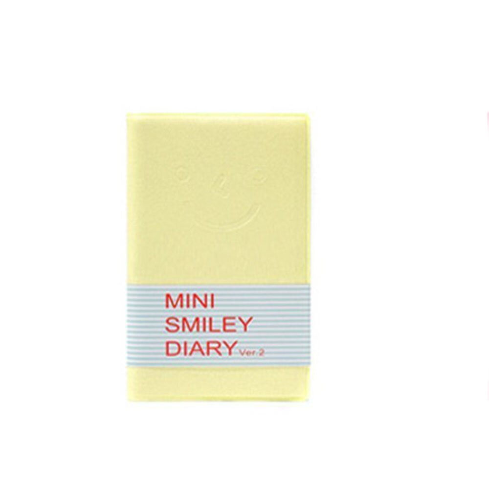 XRHYY Travel Diary Diary Pocket Memo Candy Notebook PU Leather Smiley Face Mini Note Pads For Students Children Writing: Yellow