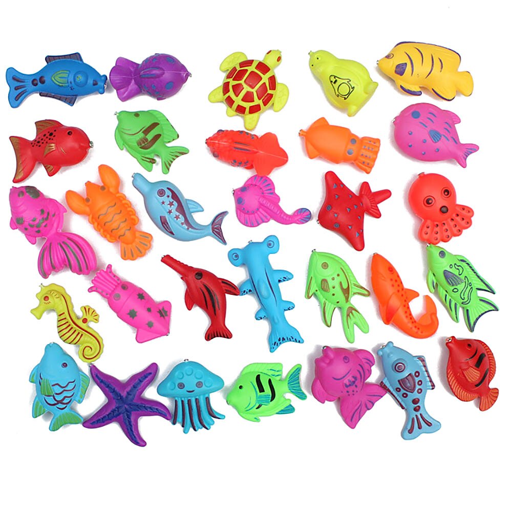 Magnetisk flydende fisk 1pc plastfiskeri legetøj sjovt til barn 6-9 cm træner babyhænder og øjne koordineringsevne