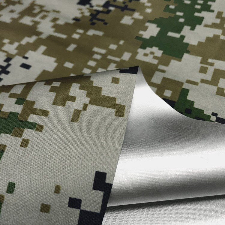 Størrelse 100cm*150cm 190t poly taffeta camouflage trykt pu sølv 1500mm vandtæt stof: 02