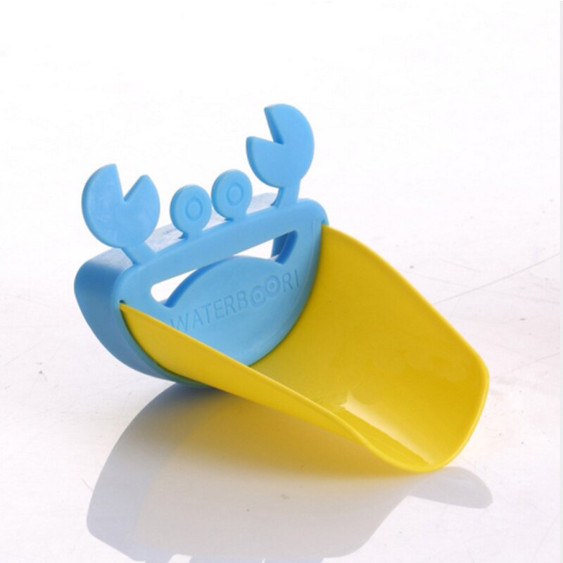 Mooie Cartoon Kraan Extender Voor Kids Hand Wassen In Badkamer Wastafel Accessoires Keuken Handig Voor Baby Wassen Helper: crab blue yellow