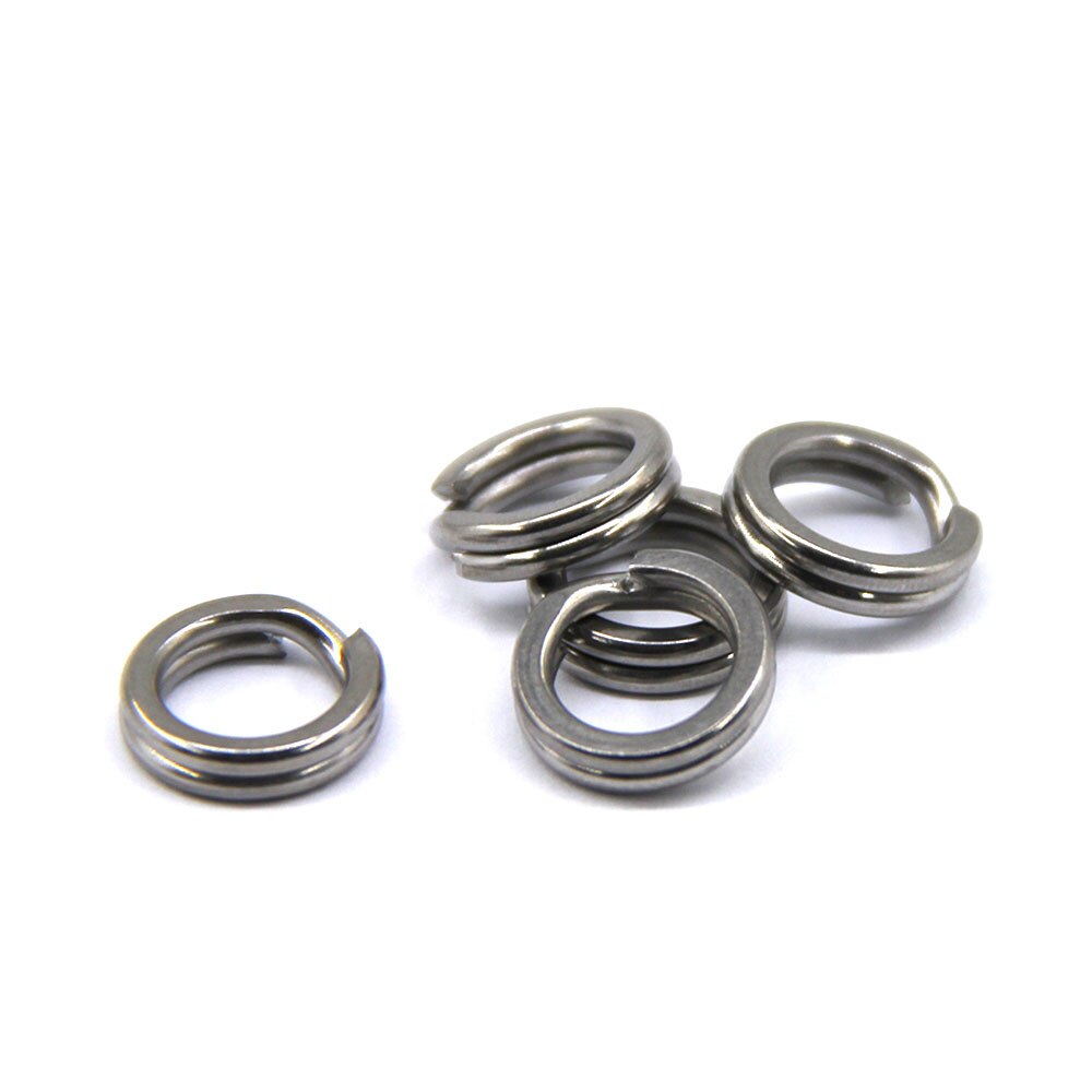 50pcs Spilt Ring Double Loop Stainless Steel Split Rings Heavy Duty Fishing Connector For Artificial Lure Fishing Accessories