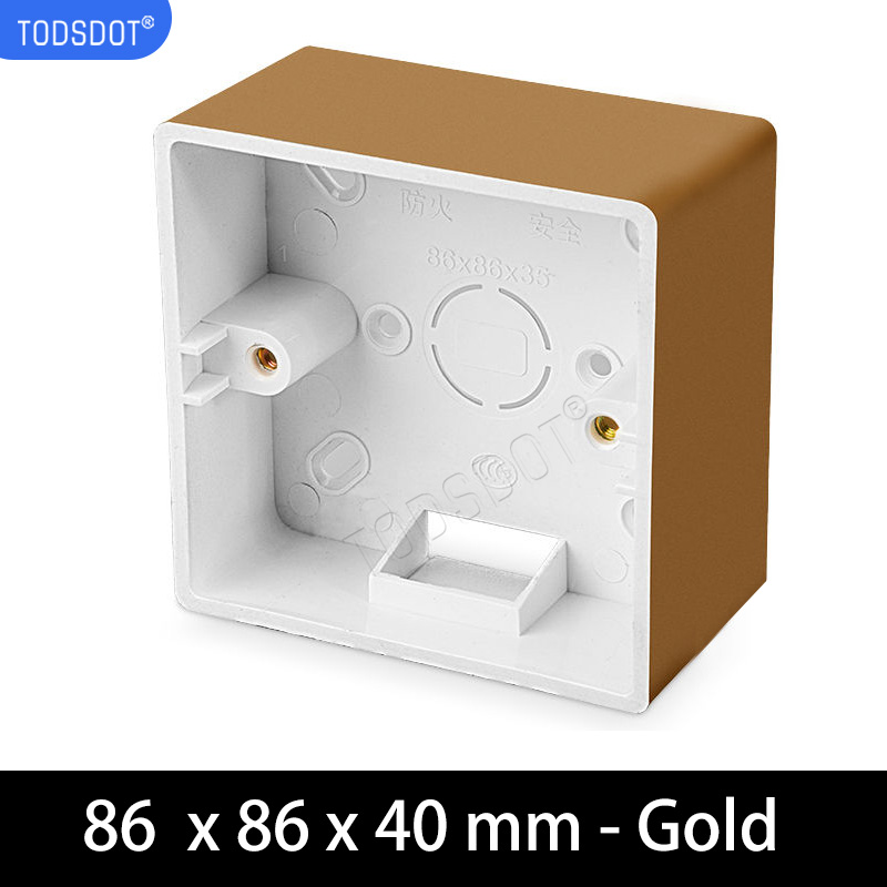 Switch Socket Box 4 Color 86 Type 35 | 40 | 50 mm, Premium Wall Surface Junction Box, On-Wall Mount White | Black | Grey | Gold: Orange