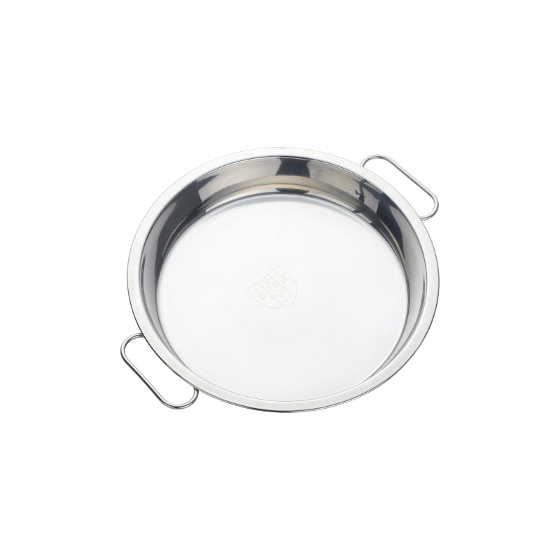304 Stainless Steel Plate Color Plate Disc with Handle Steam Plate Stainless Steel Liangpi Plate Kithchenware: S Stainless Steel