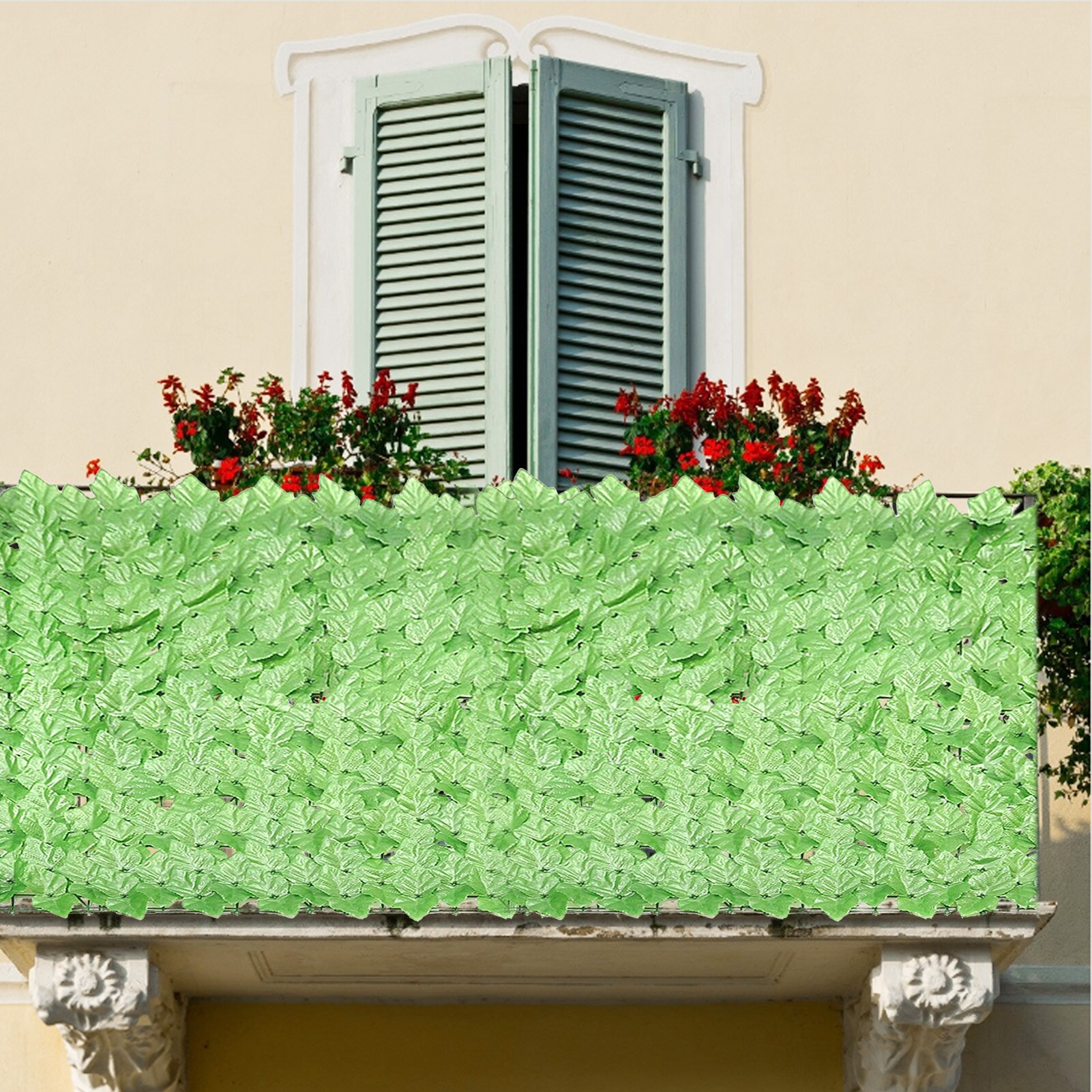 1.3M Artificial Leaf Garden Fence Screening Roll UV Fade Protected Privacy Artificial Fence Wall Landscaping Ivy Garden Fence