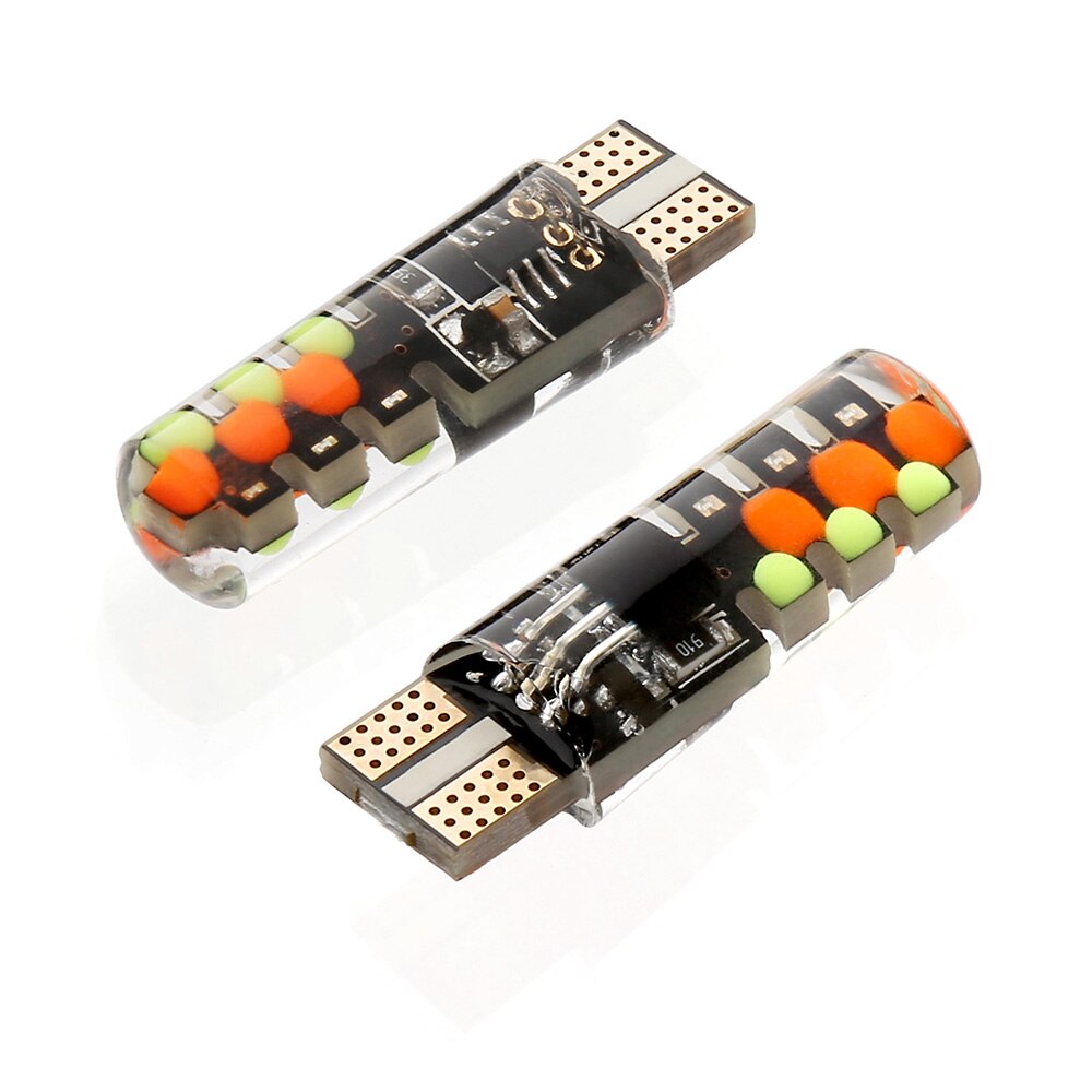Led W5W T10 RGB Luz de liquidación Universal coche RGB COB 12SMDs colorido Multi Modo bombillas para coche con control remoto