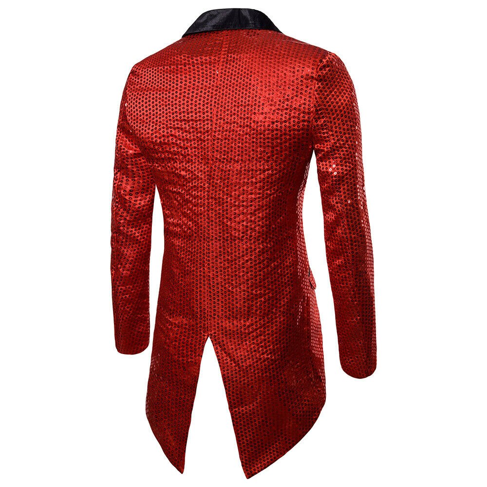 Stilfulde herre pailletter smoking frakke mandlige fest ball slim fit blazer frakke formel en knap jakkesæt jakke outwear kjole blazer