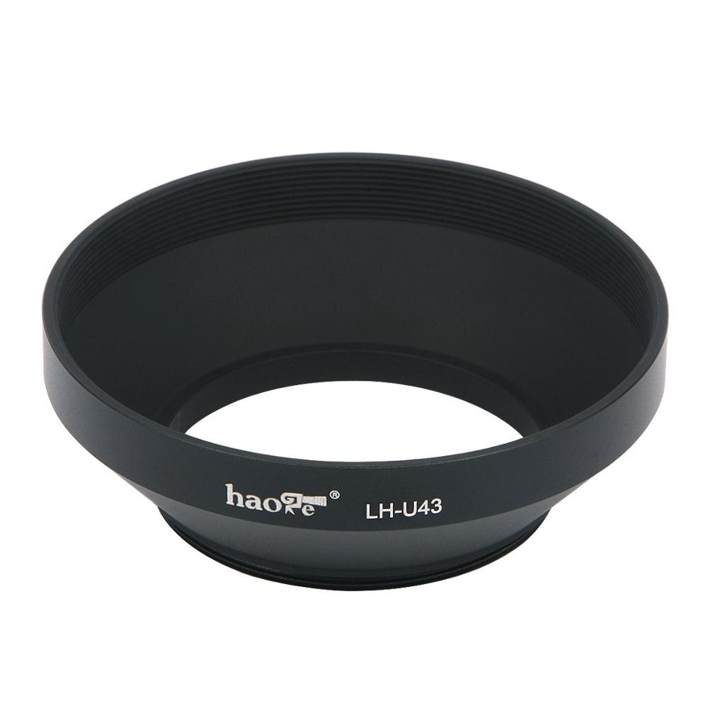 Haoge LH-U43 Universal Round Metal Screw-in Mount Lens Hood Shade for Leica X/Typ 113,Leica X Vario/Type 107,Leica D-LUX/Type109