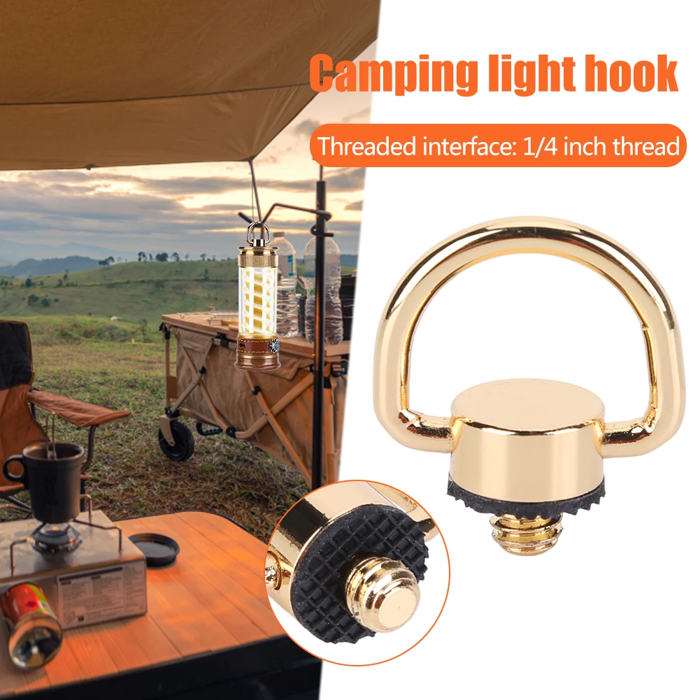Camping Lamp Hook D Ring 1/4 Inch Thread Camping Light Hook Outdoor Lantern D Hanging Ring for 38KT Flashlight for ML4 GZ Lamp