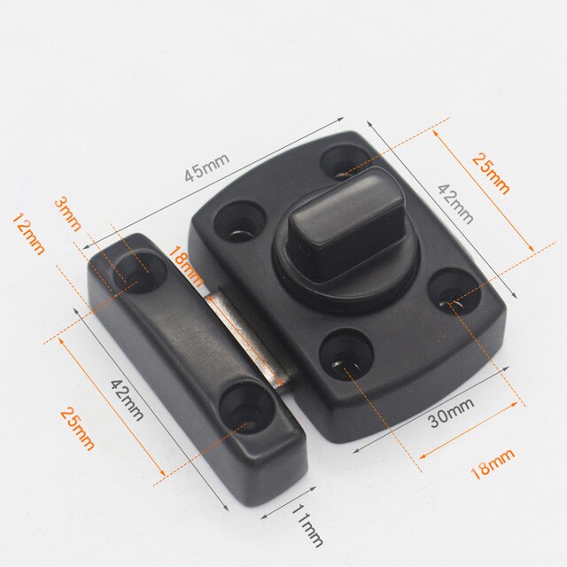 Pestillo de puerta Universal, pestillo de Metal, aleación de Zinc, cepillado, Perno de seguridad para puerta corredera, pasador grueso para gabinete: 4