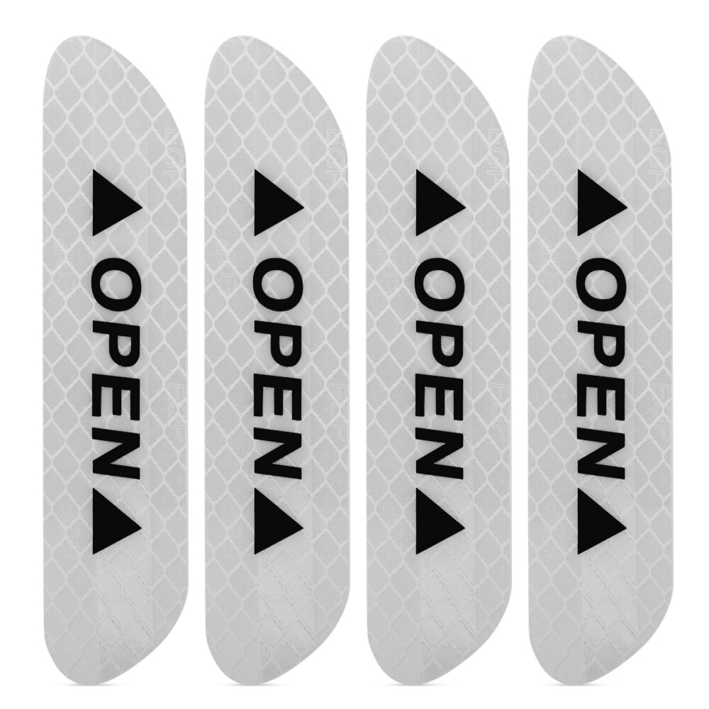 Car Door Safety Warning OPEN Reflective Sticker for Jeep Renegade BU Cherokee KL Patriot Compass Wrangler Sahara JL: Silver