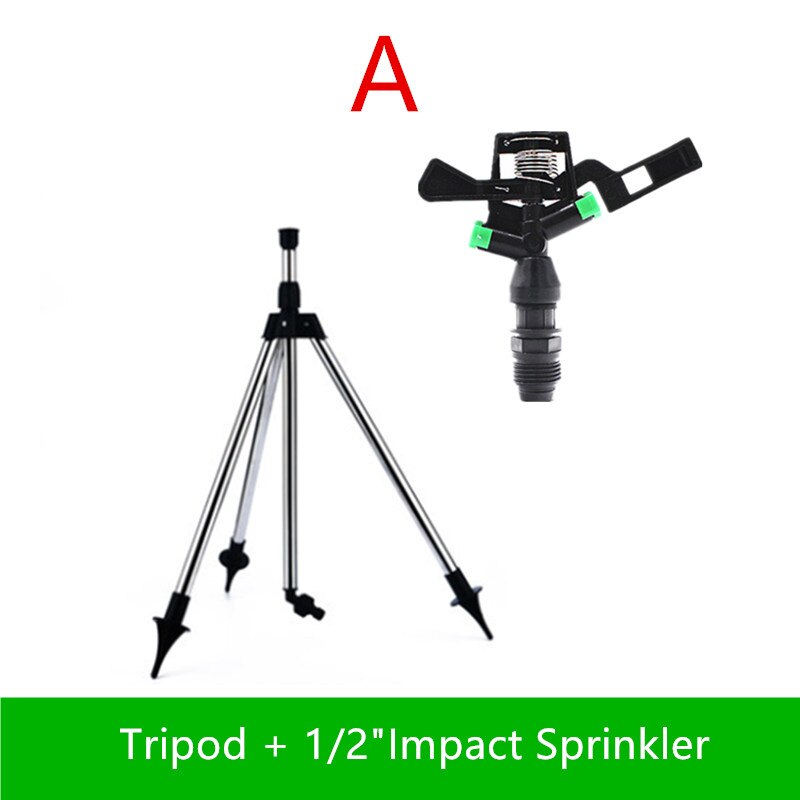 1/2 "Zinklegering Impact Sprinkler Met Ss Statief Set Impuls Sprinkler Nozzle Tuin Gazon Irrgation Spray