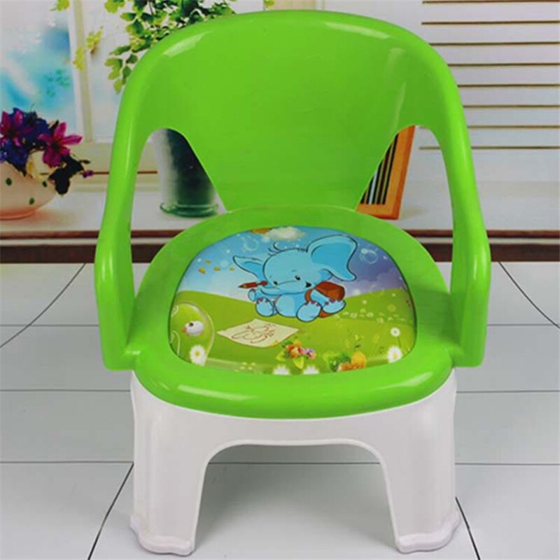 Børnehavebørn baby spisestol baby polstrede sæder tegneserie skridsikre aftagelige baby-talestole: Grøn ingen plade
