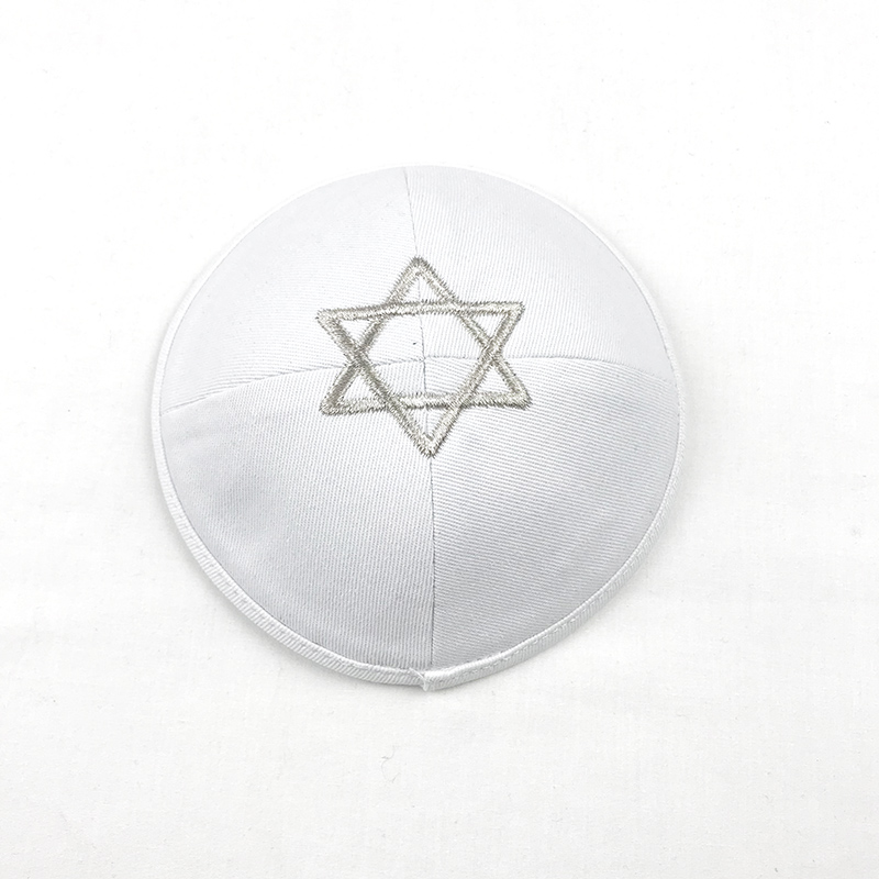 Linen Cotton Jeans Kippah Yarmulke Jewish Yamaka Kippa Israel Cap Judaica with clip: QMST-white
