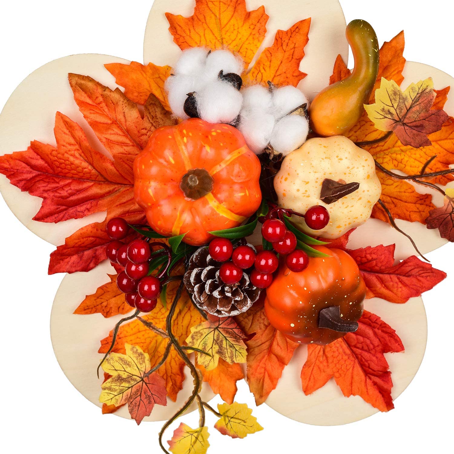 12 Inch Herfst Krans Met Pompoen/Berry/Maple Leaf Oogst Krans Voor Thuis Thanksgiving Muur Front Deur Opknoping decoratie
