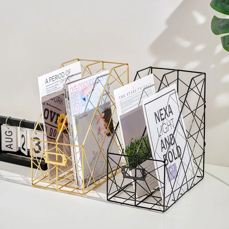 1/2- lags jerngitter bokorganisator bokholder hylle bokstøtte skrivebord aviser fil oppbevaringsboks holder hjemmeinnredning