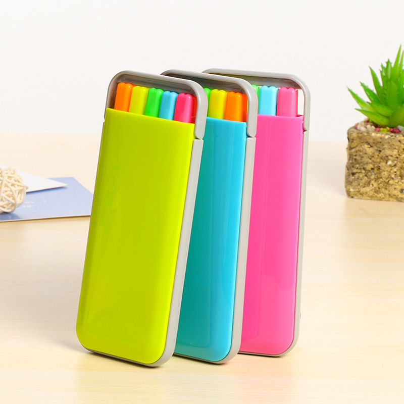 Stylo marqueur Fluorescent couleur bonbon, 5 pièces/lot, surligneur, stylos de marquage pour étudiants, fournitures scolaires et de bureau, papeterie japonaise