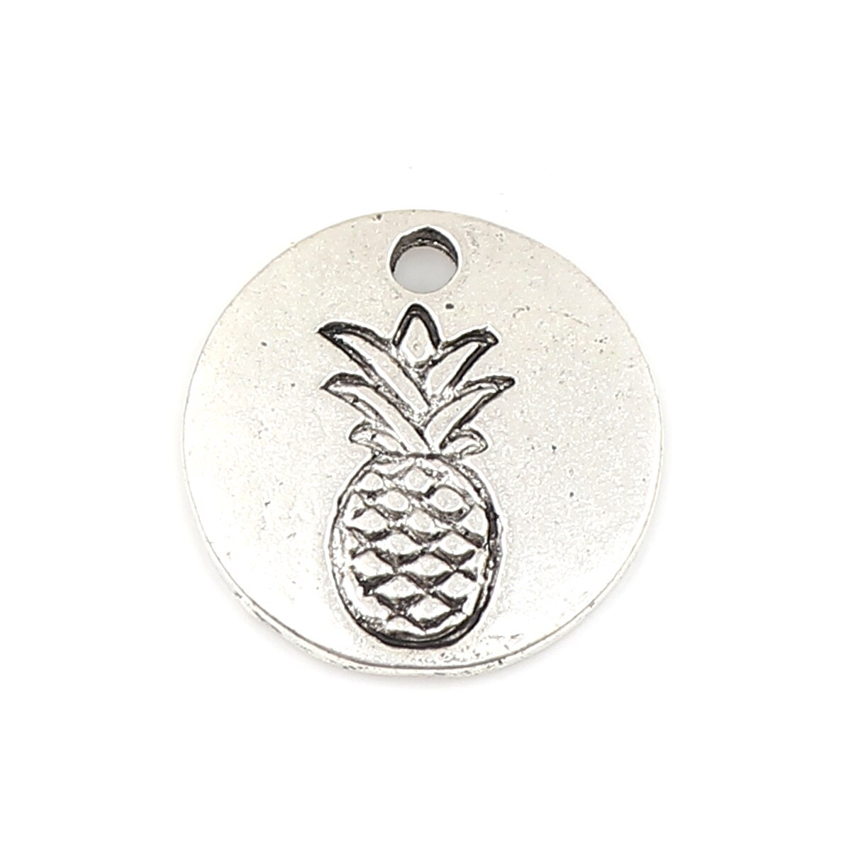 DoreenBeads 50 szt. Wisiorek ze stopu cynku zawieszki okrągłe antyczne srebro kolor zawieszki robić DIY tworzenia biżuterii 12mm Dia.: 4