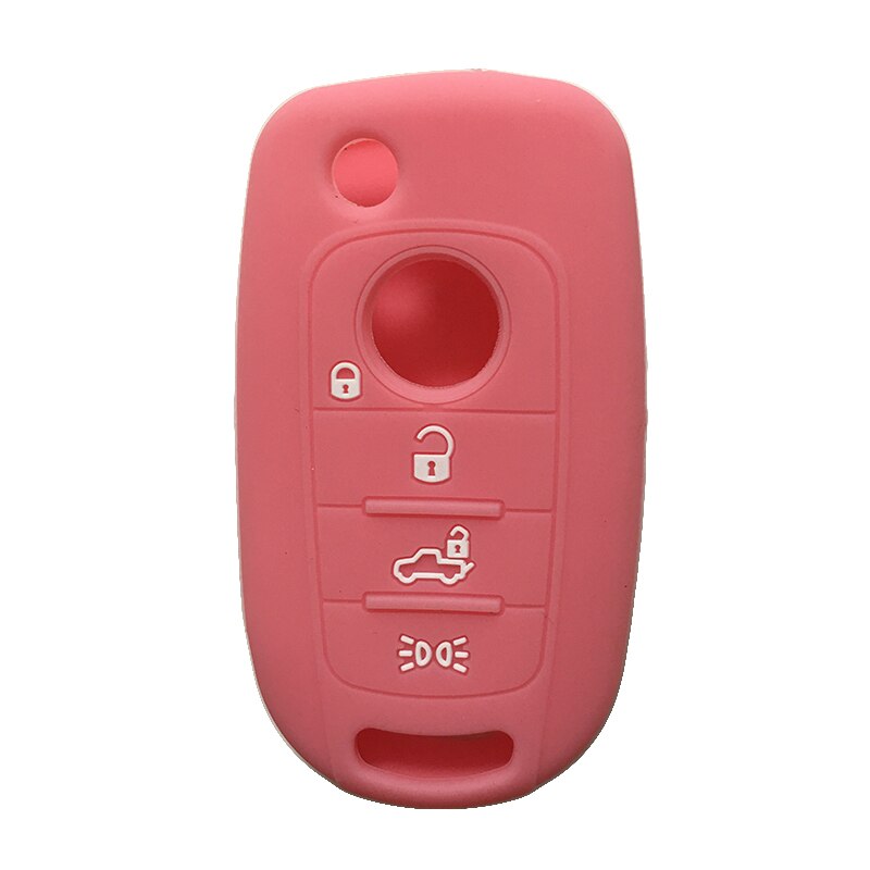 Coque de clé de voiture pliable, pour Fiat Tipo etui clés, Fiat Egea 500X Toro Tipo, coque de protection néon, pour alarme: pink