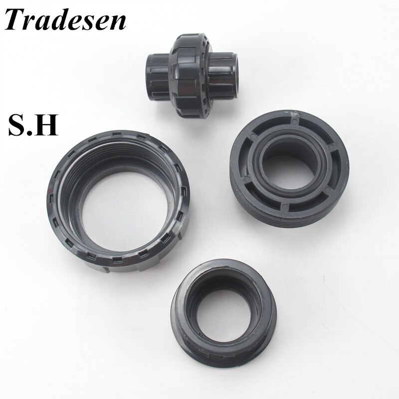 1pcs 20mm 25mm 32mm 40mm 50mm ID UPVC Union Pipe Fittings Coupler Water Connector For Garden Irrigation Hydroponic System
