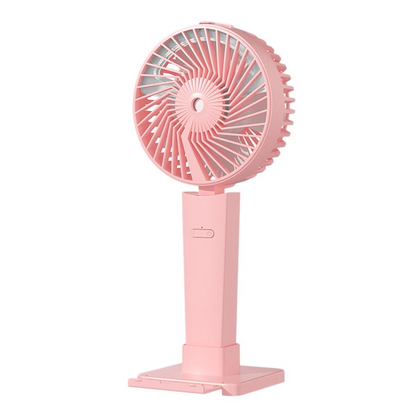 4 In 1 Mini Portable Fan Misting Fan Cooling Hand Holding Fan Desktop Phone Holder Multifunction Travel Cooler Fan: Pink