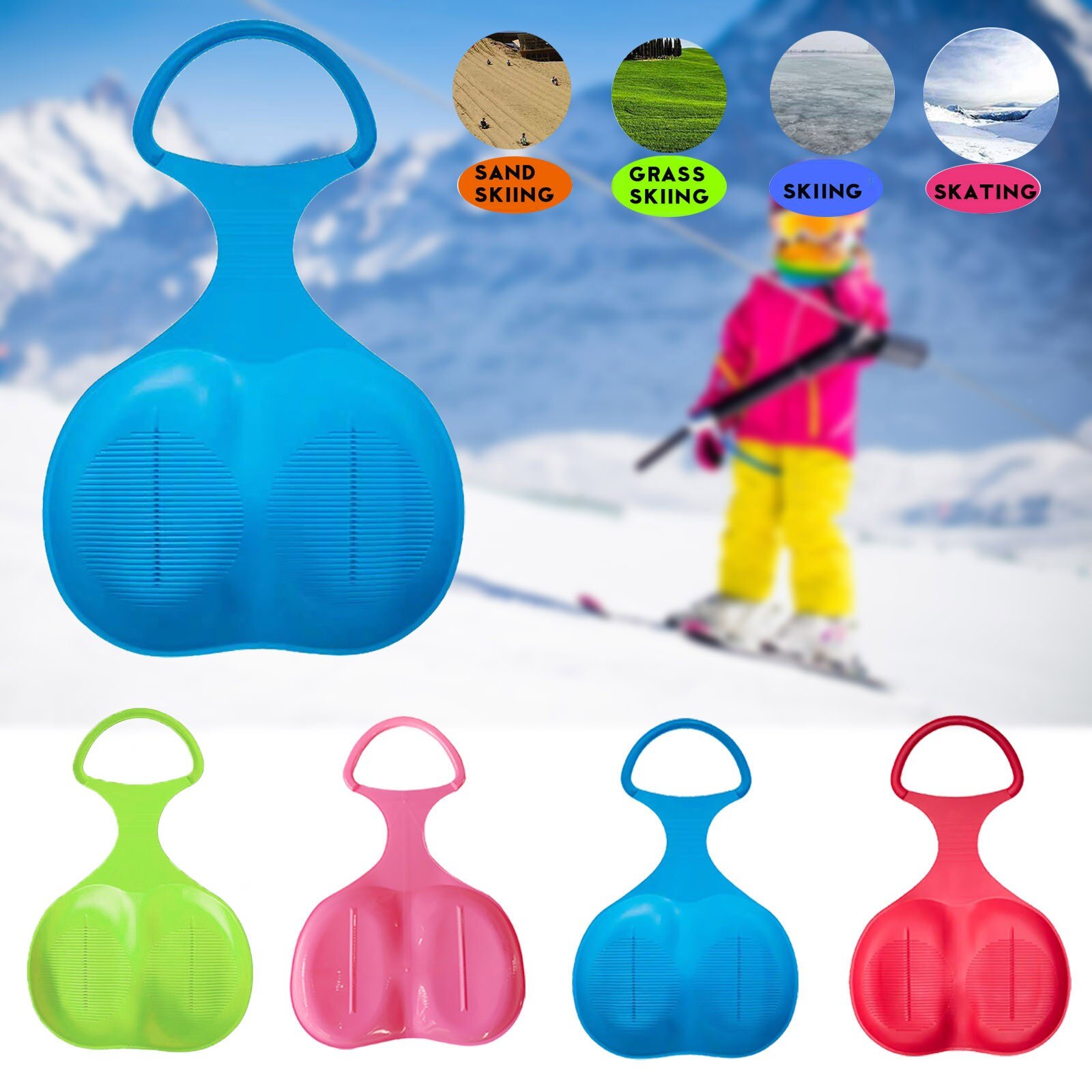 Winter Outdoor Sport Thicken Kids Adult Sneeuw Slee Slee Ski Board Slee Outdoor Gras Plastic Boards Zand Slider Sneeuw Luge