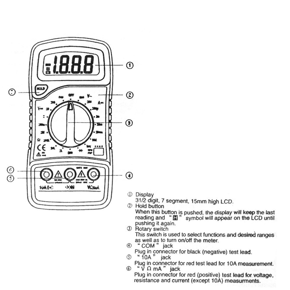 Digital Lcd Multimeter Voltmeter Ammeter Ac/dc/ohm Volt Tester Current Test Household Current Voltage Test Machine