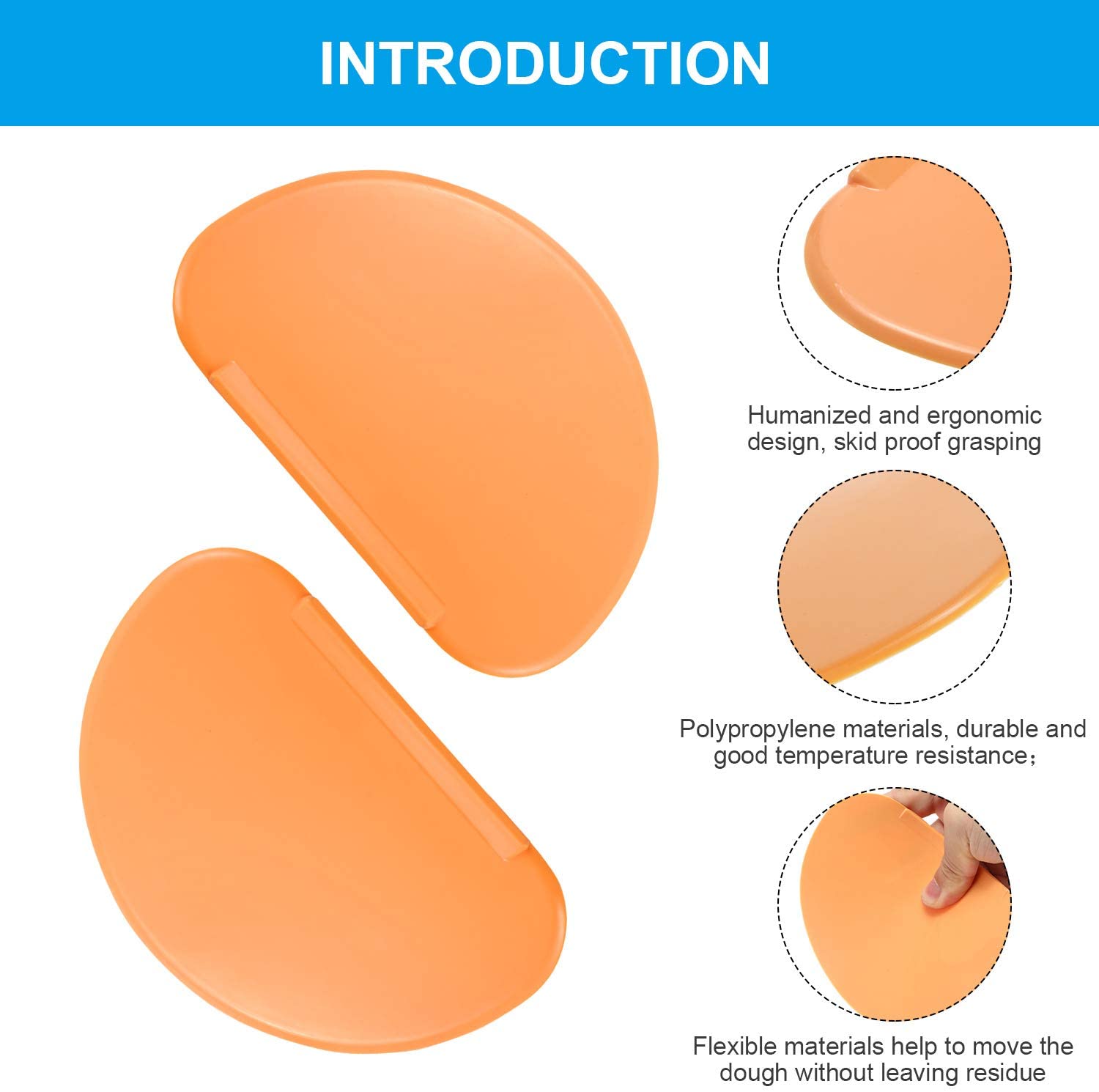 1 stk fleksibel bolleskrape deigskraper slikkepott multifunksjonell buet bakeskrape flat kant blandeskålskrape kutter