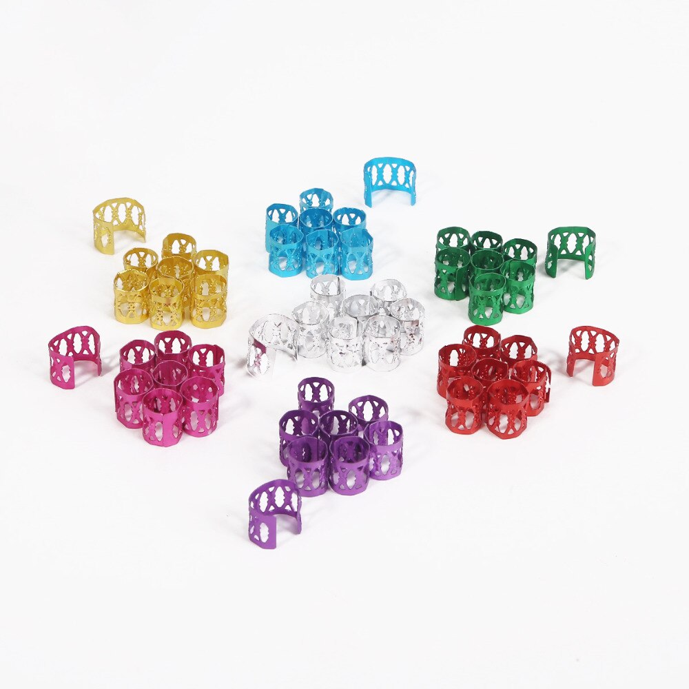 50 stk/pakke 8mm 8 farver blandede perler til tøj dekoration justerbare hår fletringe manchet klips syning håndværk diy rør smykker