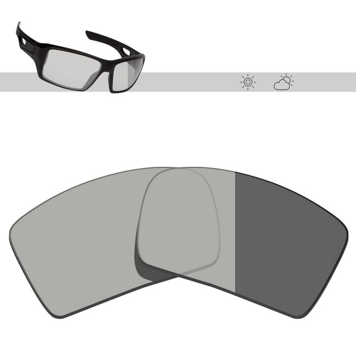 Glintbay Polarized Replacement Sunglasses Lenses for Oakley Eyepatch 2-Multiple Options: Grey Photochromic