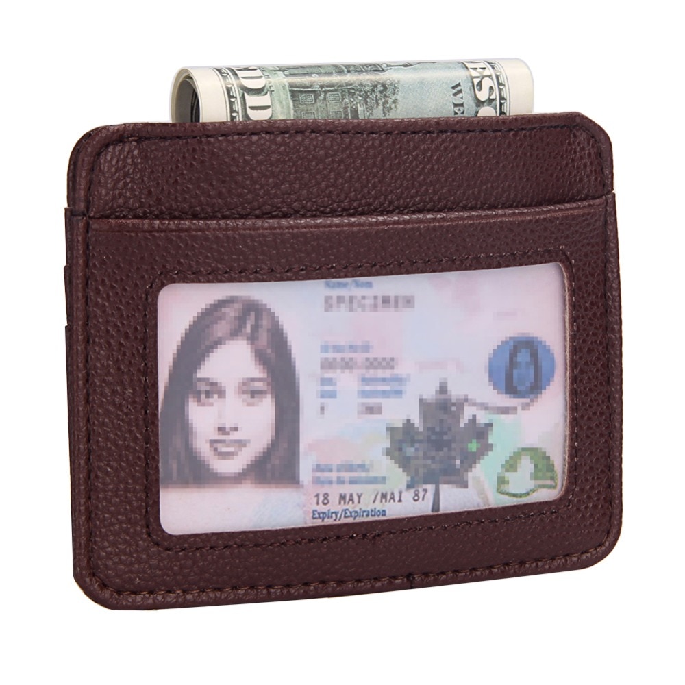 Credit Holder Card Vintage Retro Texture Mini ID Holders Business Credit Card Holder Leather Slim Bank Case Purse Wallet