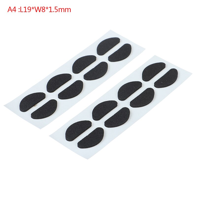 Coussinets de nez en mousse souple unisexe, 8 paires, antidérapants, auto-adhésifs pour lunettes: A4