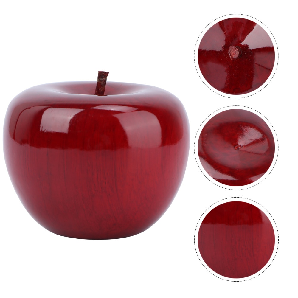 1Pc Kerst Apple Versiering Apple Model Decoratie Sandelhout Ambachtelijke (Rood)