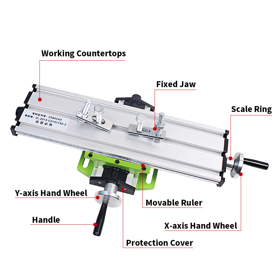 Miniature Precision Multifunction Milling Machine Bench Drill Vise Fixture Worktable X Y-axis Adjustment Coordinate Table