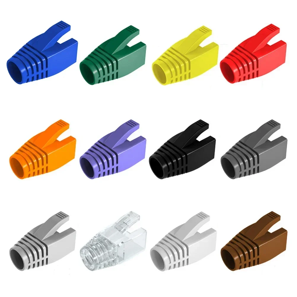 Rj45 cat 6 cat 5e connector beschermkap adapterkap ethernet netwerkkabel stekkers rj -45 cat 5 huls meerkleurig