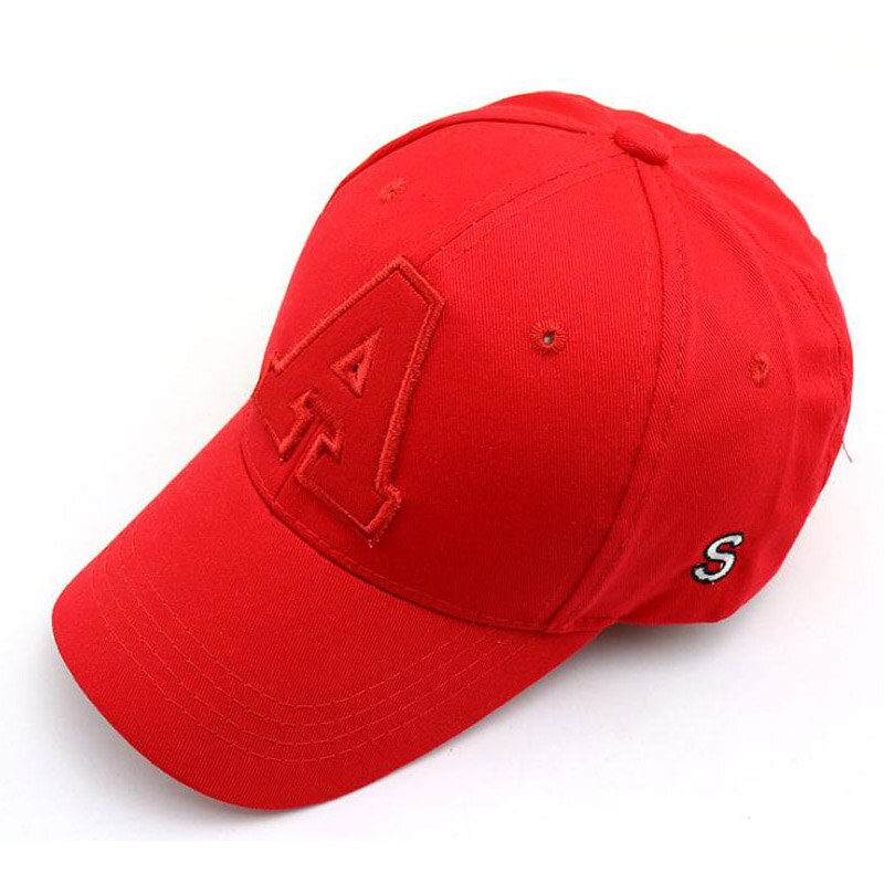 Doitbest 2 to 8 år gammelt barn baseballkasket hip hop spring a bogstaver børn solhat solid drenge piger kasketter snapback hatte: Rød