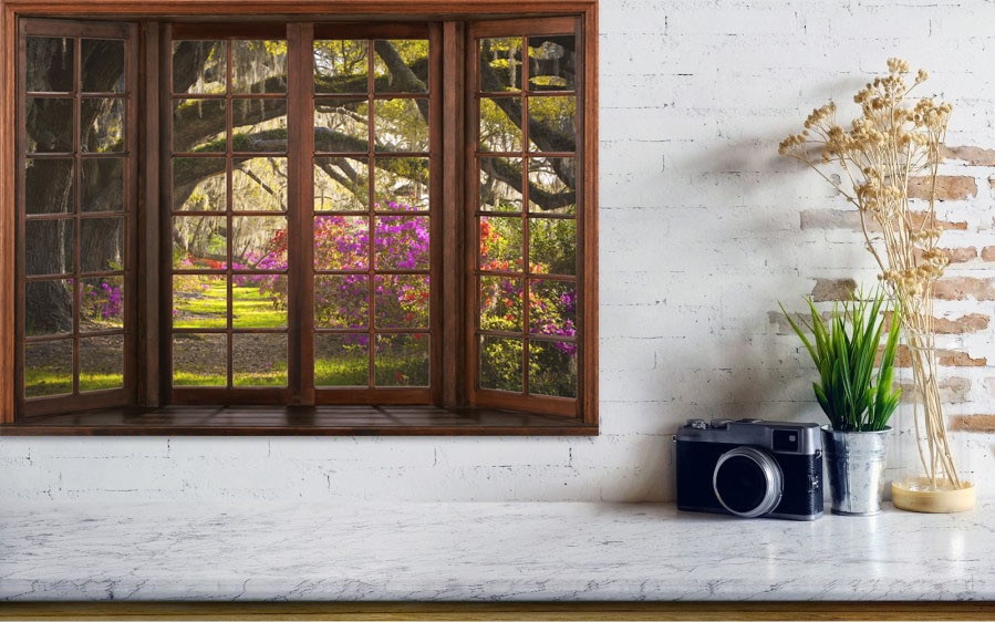 3D Window Frame Beautiful Nature Window Wallpaper Mural Kid's Bedroom diy Vinyl Wall paper Wall Decals Stickers Home Decoration