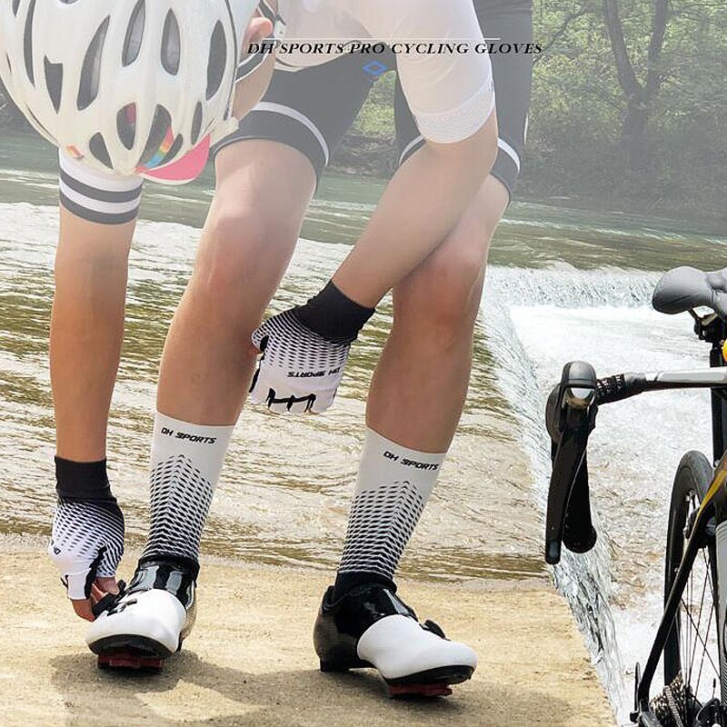 Neue Anti Unterhose Gel Pad Fahrrad Handschuhe mit Socken Kurz halb Finger Radfahren Handschuhe Atmungsaktive draussen-Sport Männer Fahrräder Handschuhe