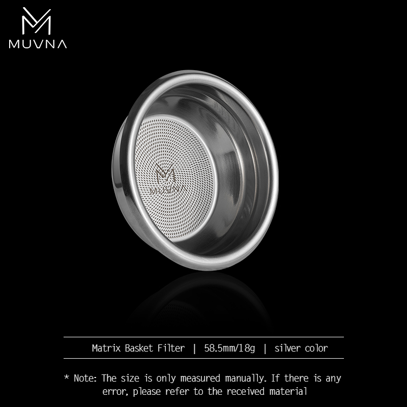 MUVNA Precision High Extraction Matrix Basket Filter, Micro Sieve Filter Basket Double Layer Portafilter Basket for 51/54/58mm