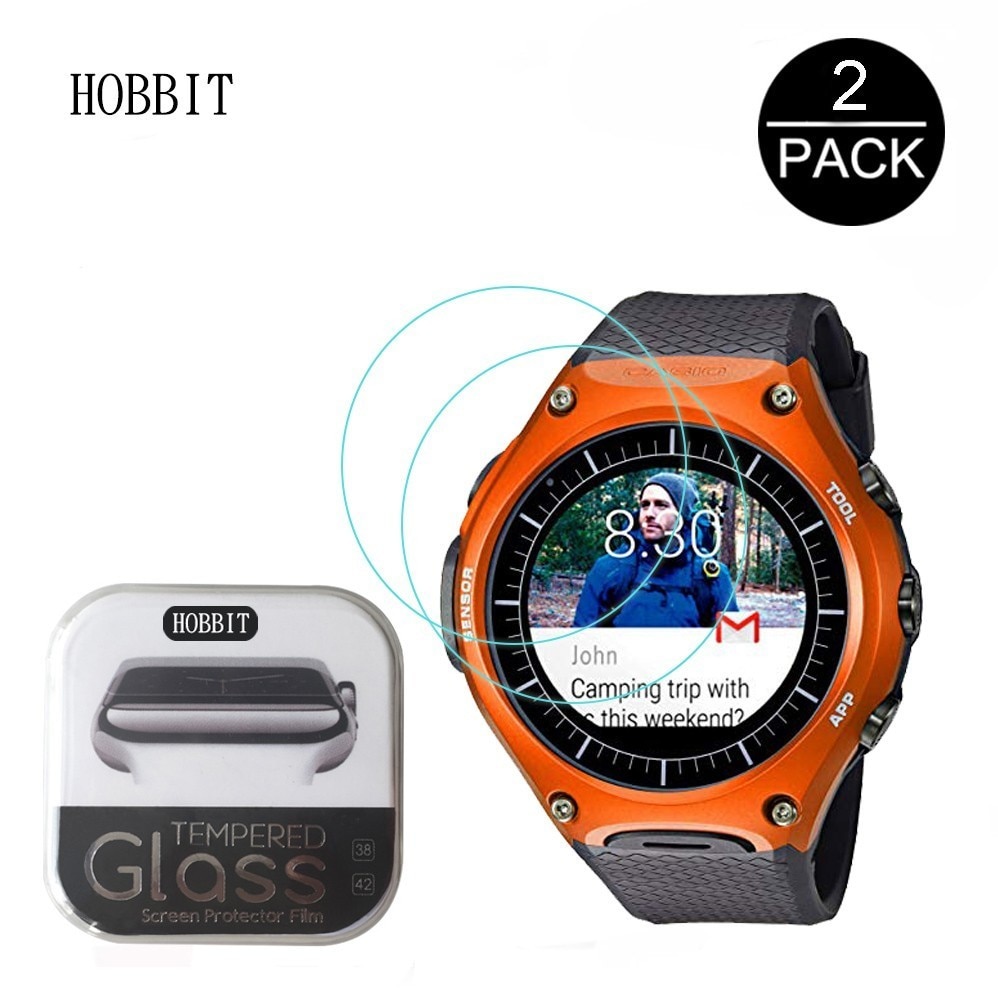 2 pack 0.3mm 2.5d klart härdat glas skärmskydd för casio wsd -f10 /  wsd -f20 /  prw -7000 smartwatch skärmskyddsfilm