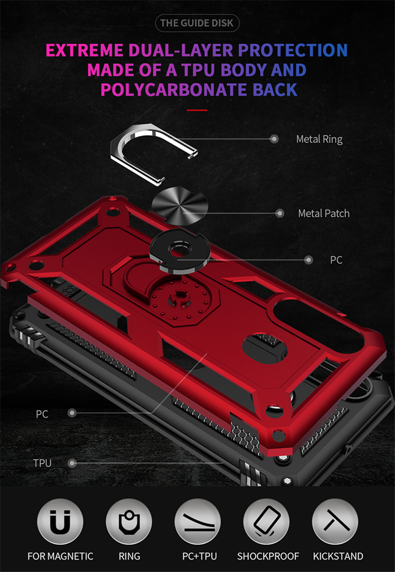 For Samsung Galaxy A60 A80 A90 5G Case Armor Holder Magnetic Car Ring Phone Case For Samsung A40S A70E M40 M40S M42 Back Cover