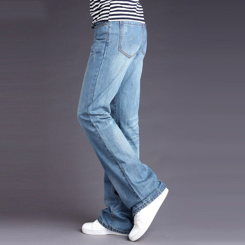 tidligste Gnaven Temerity Herre flared ben jeans bukser høj talje lange flar... – Grandado