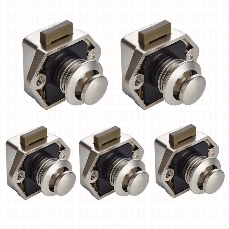 NAIERDI 5PCS Camper Car Push Lock RV Caravan Boat Motor Home Cabinet Drawer Latch Button Locks For Furniture Hardware: SKY BLUE