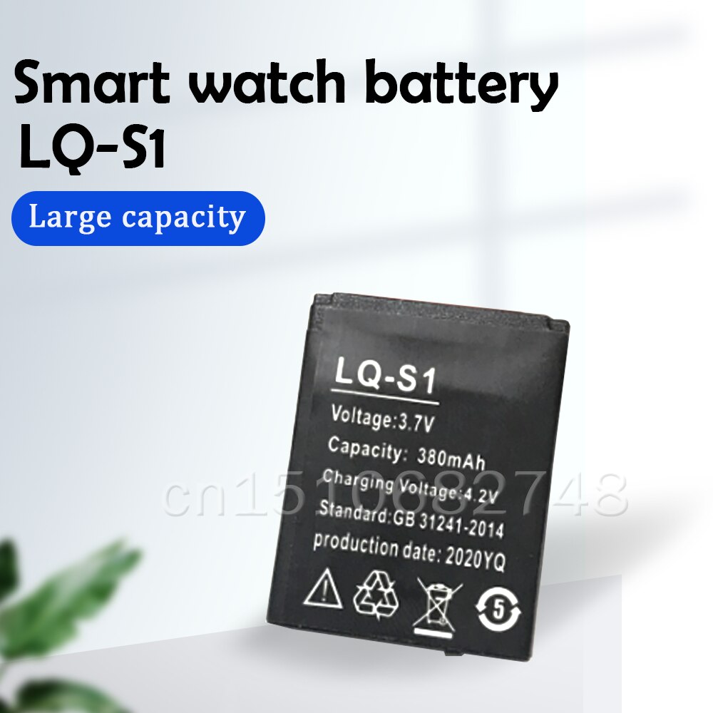 Batería de litio recargable para reloj inteligente, pila de LQ-S1 de 3,7 V y 380mAh para AB-S1 DJ-09 DZ09 GJD HKS-S1 FYM-M9 QW09 W8S