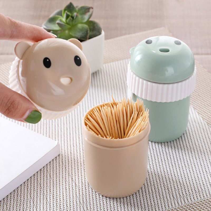 Tandenstoker Houder Tafel Decor Draagbare Beer Vorm Leuke Cartoon Tandenstokers Case Tandenstokers Fles Keuken Gadgets Plastic