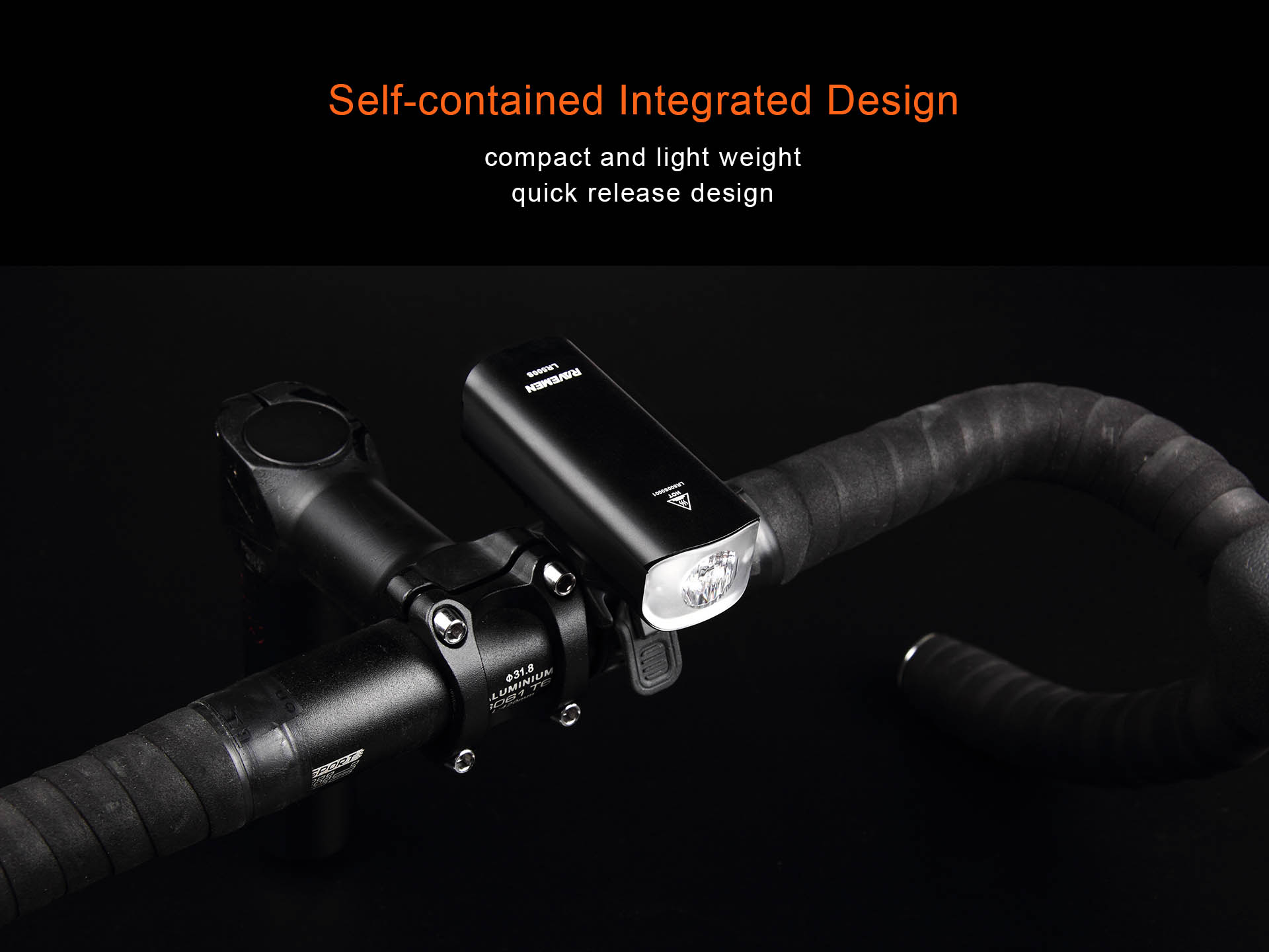 RAVEMEN Bike Front Light Bicycle LED Headlight Lamp USB Rechargeable 2200mAh LR500 Quick release Handlebar Mount Cycling Compact