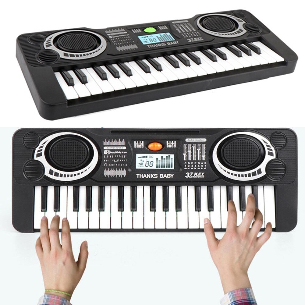 Digitale Keyboard 37 Toetsen Toetsenbord Elektronisch Orgel Zwart Wit Muziekinstrument Voor Kinderen Kids