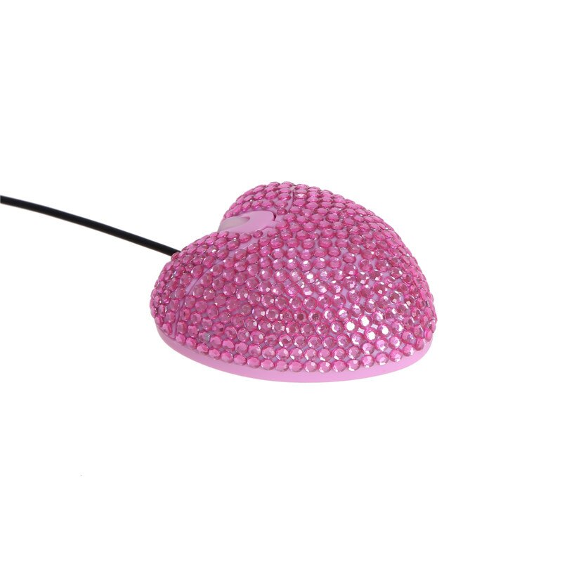 Bedrade Muis Diamond Heart Leuke Roze Mini 3D Muizen 1000 Dpi Optische Usb Laptop Mause Voor Meisje Vrouw pc