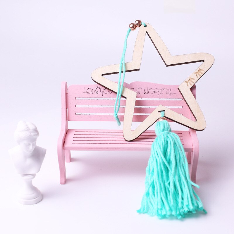 eins nordisch Holz quaste Sterne Dekor Banner Baby Zimmer Dekoration Bettwäsche Stoßstangen freundlicher Party Fahnen freundlicher Mädchen Zimmer Dekor: Grün